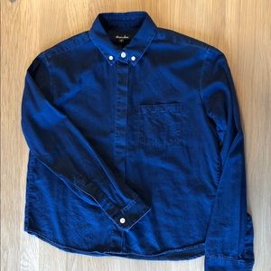 Steven Alan Indigo Cropped Button Down Shirt P